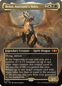 Betor, Ancestor's Voice 0001 Mythic Borderless Foil Tarkir Commander MTG NM - Image 1