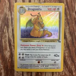 Dragonite - 4/62 - Pokemon Fossil Unlimited Holo Rare Card WOTC DMG - Image 1