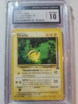 CGC 10 GEM MINT Pikachu # 27 "Bumblebee" WOTC Black Star PROMO Pokemon Card - Image 1