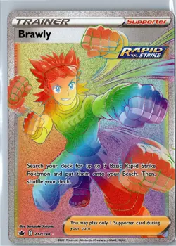 Brawly 212/198 Chilling Reign NM Full Art Secret Rainbow Rare Pokemon Card - Image 1