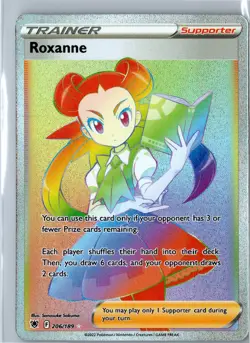 Pokemon Card - Roxanne 206/189 Rainbow Secret Rare Astral Radiance NM - Image 1