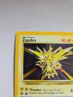 Zapdos 20/130 Base Set 2 Unlimited Rare Holo Pokemon Card WOTC 2000 LP - Image 2