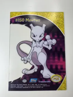 Pokemon - Topps TV Animation Edition - Mewtwo #150 - Clear Blue Logo Card - Image 2