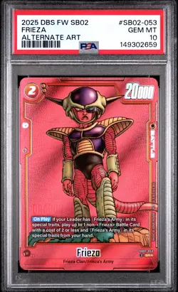 2025 DRAGON BALL SUPER CARD GAME FUSION WORLD MANGA BOOSTER 02 FRIEZA PSA 10 - Image 1