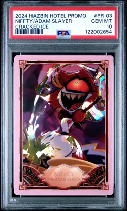 2025 HAZBIN HOTEL TRADING CARDS PROMO CRACKED ICE NIFFTY THE ADAM SLAYER PSA 10 - Image 1