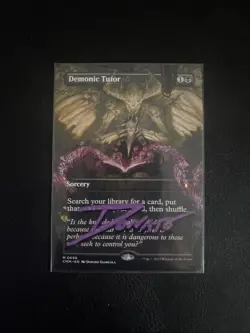 Demonic Tutor (Borderless) Shadow Signed In Purple And Black By Artist Donato - Image 1