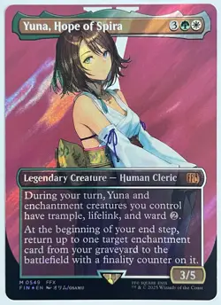 Yuna, Hope of Spira (Surge Foil/Borderless) Universes Beyond: Final Fantasy MTG - Image 1