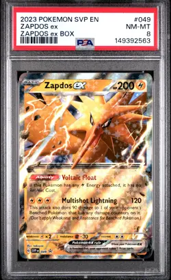 2023 POKEMON SVP EN-SV BLACK STAR PROMO ZAPDOS EX BOX #049 ZAPDOS EX PSA 8 - Image 1