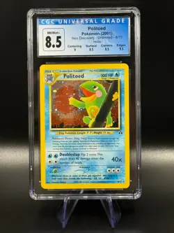 CGC 8.5 Politoed 8/75 2001 Neo Discovery Holo Rare Pokemon Card - Image 1