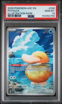 2026 POKEMON ASC EN-ASCENDED HEROES ILLUSTRATION RARE #226 PSYDUCK PSA 10 - Image 1