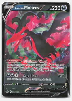Galarian Moltres V 097/198 Holo V Rare Chilling Reign Pokemon Near Mint - Image 1