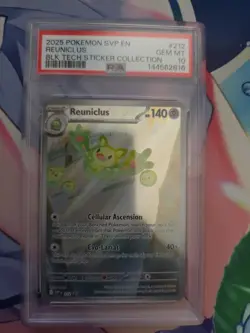 Pokemon Black Bolt Reuniclus #212 Sticker Collection Black Star Promo IR PSA 10 - Image 1