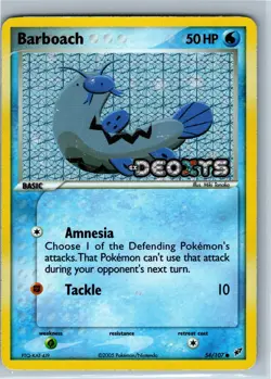 Pokemon Card - Barboach Deoxys 54/107 Reverse Holo Stamped - Image 1