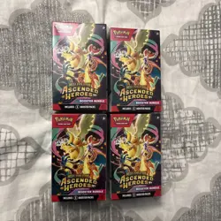 4 x POKEMON CENTER Mega Evolution Ascended Heroes Booster Bundle 6 Packs Each ✅ - Image 1