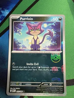 Purrloin 55/86 Pokemon TCG S&V White Flare Common Masterball Holo NM - Image 1