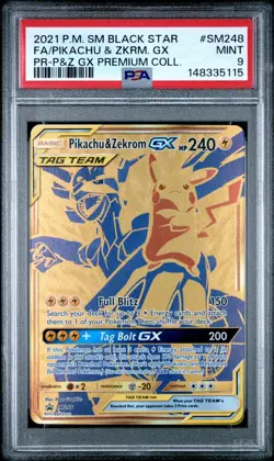 2021 POKEMON SM BLACK STAR PROMO #SM248 FULL ART/PIKACHU & ZEKROM GX PSA 9 - Image 1