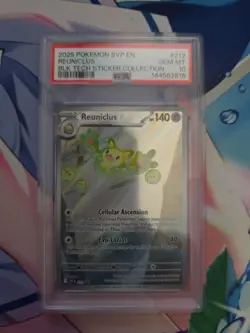 Pokemon Black Bolt Reuniclus #212 Sticker Collection Black Star Promo IR PSA 10 - Image 1