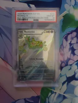 Pokemon Black Bolt Reuniclus #212 Sticker Collection Black Star Promo IR PSA 10 - Image 1