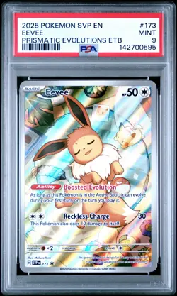 2025 POKEMON SVP EN-SV BLACK STAR PROMO #173 EEVEE PSA 9 - Image 1