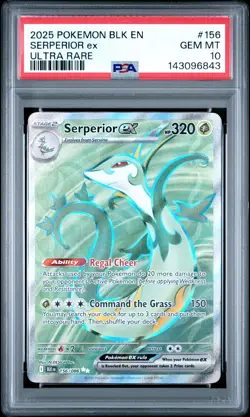 2025 POKEMON BLK EN-BLACK BOLT ULTRA RARE #156 SERPERIOR EX PSA 10 - Image 1