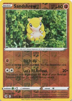 SANDSHREW 131/264 C FUSION STRIKE POKEMON REVERSE HOLO MP - Image 1