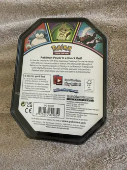 Pokemon TCG Snorlax Mighty Mysterious Knockout Tin Sealed 2021 - Image 2
