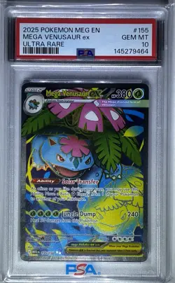 2025 Pokemon TCG Mega Evolutions Mega Venusaur ex Ultra Rare 155/132 PSA 10 HOLO - Image 1