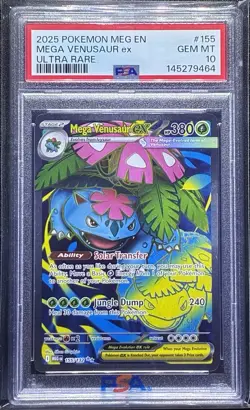 2025 Pokemon TCG Mega Evolutions Mega Venusaur ex Ultra Rare 155/132 PSA 10 HOLO - Image 3