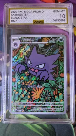 POKEMON MEGA HAUNTER FA BLACK STAR PROMO #027 AGS 10 GEM MINT POP 27 FREE SHIP - Image 1