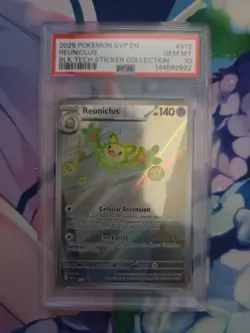 Pokemon Black Bolt Reuniclus #212 Sticker Collection Black Star Promo IR PSA 10 - Image 1