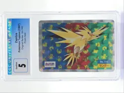 ZAPDOS 1997 POKEMON JAPANESE ORIGINAL SERIES PRISM HOLO #145 CGC 5 Q2689 - Image 1
