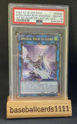 PSA 10 GEM Apollousa Bow Of The Goddess Quarter Century RA02-EN040 YuGiOh NS - Image 1
