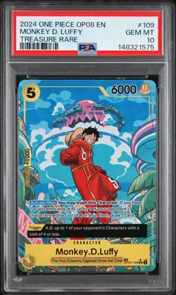 2024 ONE PIECE OP08-TWO LEGENDS TREASURE RARE #109 MONKEY D. LUFFY PSA 10 - Image 1