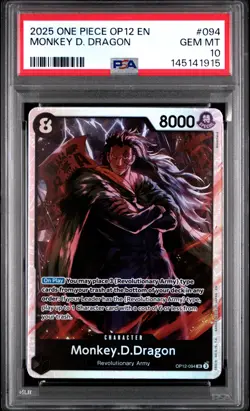 2025 ONE PIECE OP12-LEGACY OF THE MASTER #094 MONKEY D. DRAGON PSA 10 - Image 1