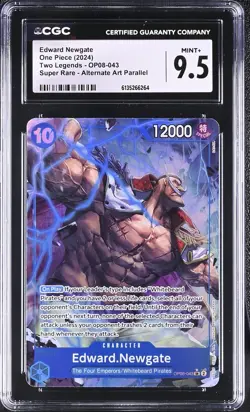 One Piece GRADED Edward Newgate Alt Art OP08-043 SR 9.5 CGC ENGLISH - Image 1
