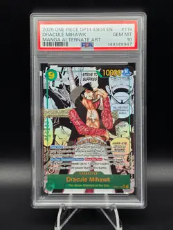 Dracule Mihawk (Manga) OP14-119 The Azure Sea's Seven Foil PSA 10 - Image 1