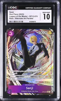 One Piece GRADED 2025 Sanji Alt Art OP12-070 Legacy Master R 10 CGC ENGLISH - Image 1