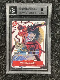 Monkey.D.Luffy (3rd Anniversary Tournament Pack ST01-012 One Piece BGS 9 - Image 1