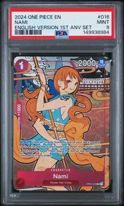 2024 ONE PIECE ENGLISH VERSION 1ST ANNIVERSARY SET #016 NAMI PSA 9 - Image 1