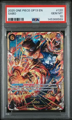 2025 ONE PIECE OP13-CARRYING ON HIS WILL #120 SABO PSA 10 - Image 1