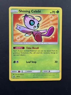 Pokemon TCG Shining Celebi SM79 Sun & Moon Black Star Promo Card - Image 1