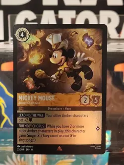 Mickey Mouse Amber Champion NM Cold Foil Whispers in the Well Lorcana 23/204 - Image 1