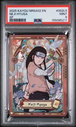 2025 KAYOU NARUTO SMRITI COLLECTIBLE CARD #002L5 NEJI HYUGA PSA 9 - Image 1