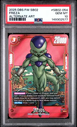 2025 DRAGON BALL SUPER CARD GAME FUSION WORLD MANGA BOOSTER 02 FRIEZA PSA 10 - Image 1