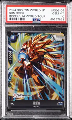2024 DBS FUSION WORLD JPN BANDAI CARD GAMES FEST23-24 #FS02-04 SON GOKU PSA 10 - Image 1