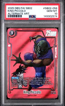 2025 DBS CARD GAME FUSION WORLD MANGA BOOSTER 02 KING PICCOLO PSA 10 - Image 1