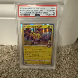 Pokemon PSA 10 GEM MINT 2020 Kanazawa's Pikachu Japanese Center Card 144/S-P - Image 1