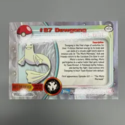 Pokemon Topps TV Animation Series 2 Dewgong Rainbow Foil Blue Logo Card 87 LP - Image 2