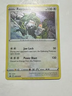 Pokemon Sword & Shield Rayquaza SWSH029 Promo Card Black Star Holo NM+ - Image 1