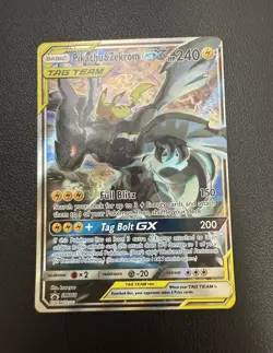 Pikachu & Zekrom GX SM168 Sm Holo LP Used Full Art Promo Rare Pokemon Card - Image 3